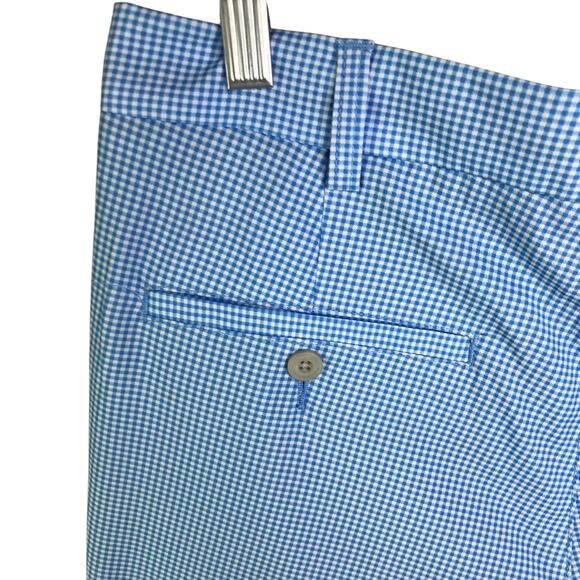 PGA Tour Golf Shorts Mens Size 32 Blue White Gingham Flat Front - Picture 5 of 9